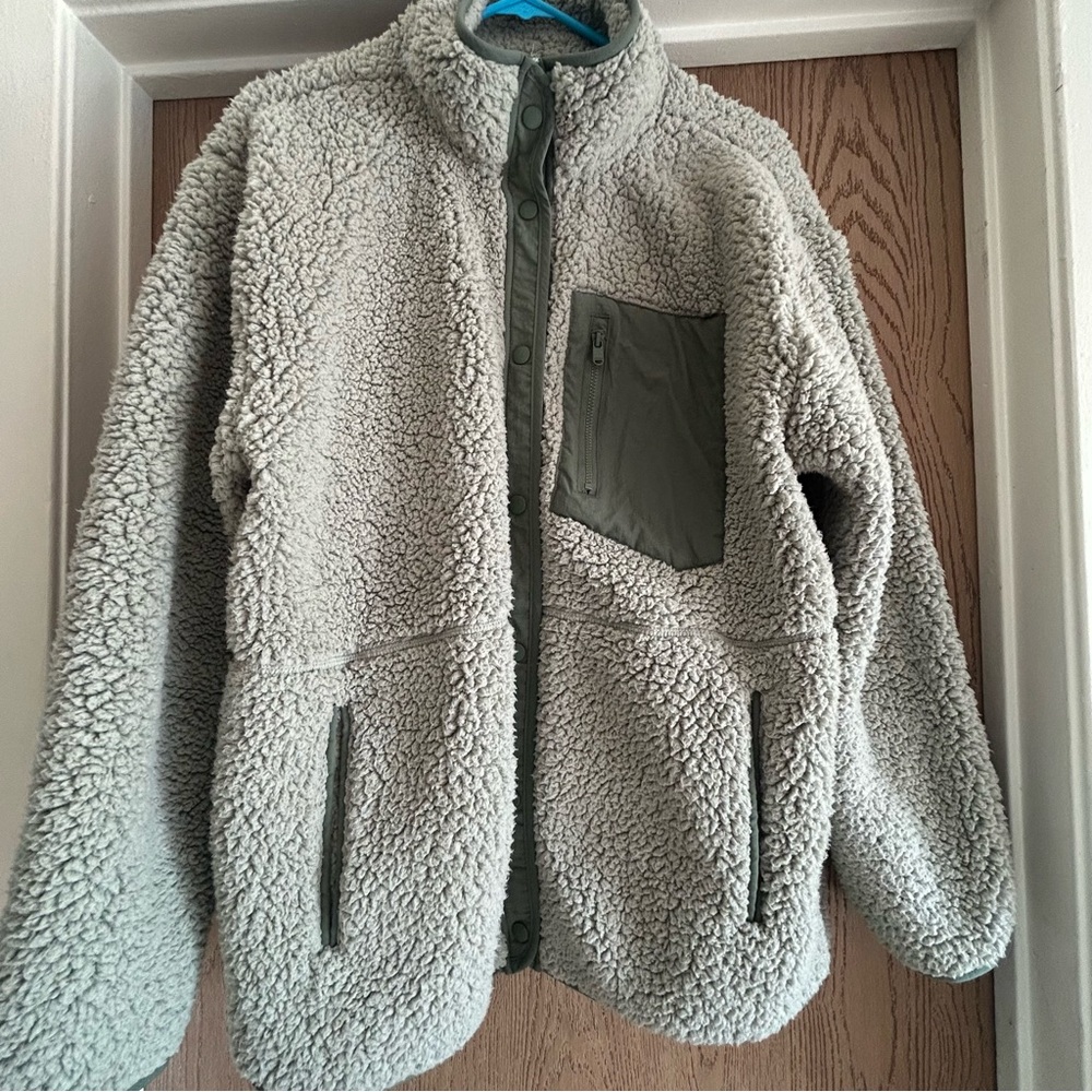 💚 32 Degrees Women’s Oversized Green Teddy Jacket| Large